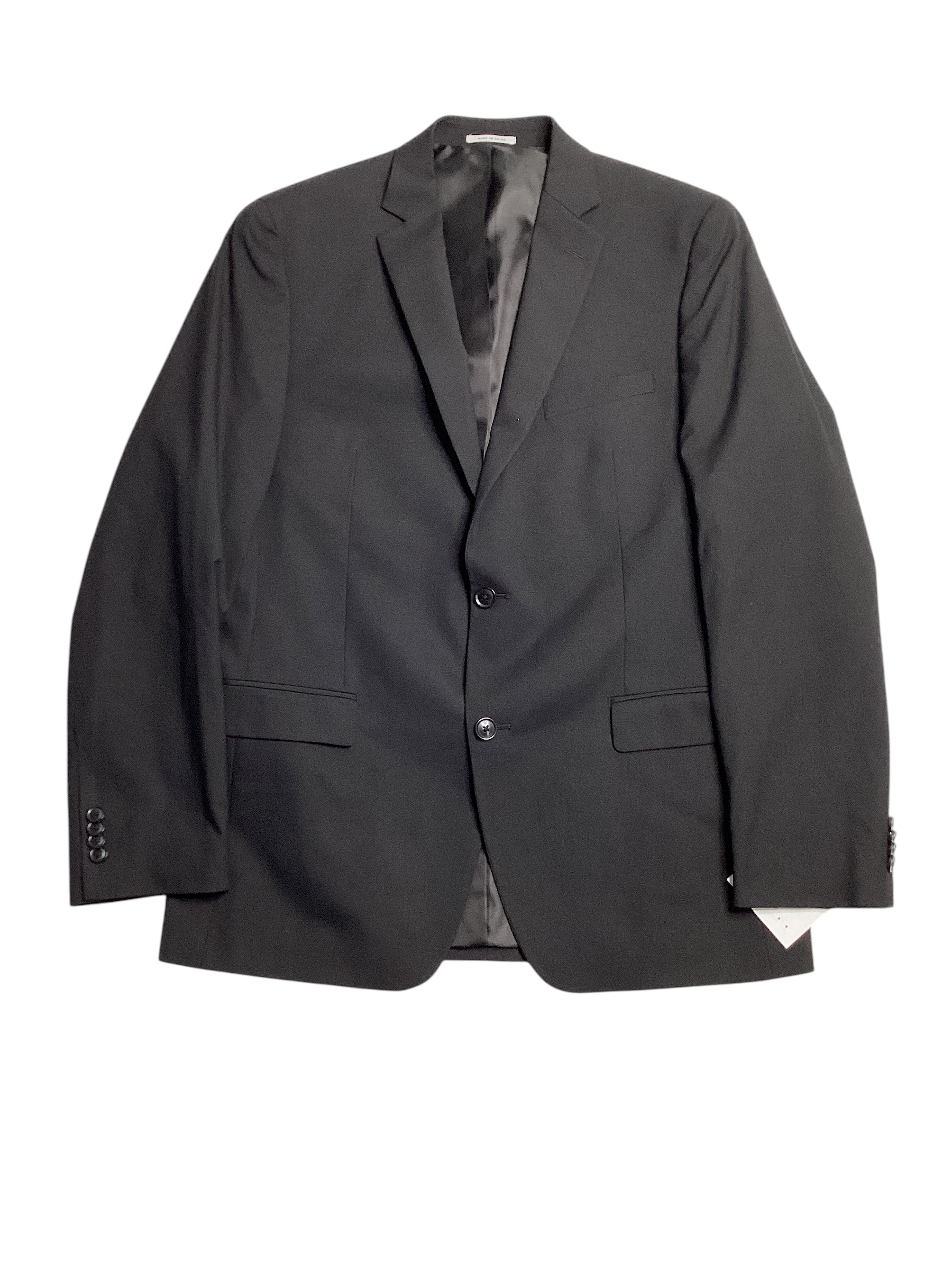 Alfani Mens Slim fit Suit Jacket Blazer 46 L Black Solid Stretch