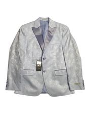 Alfani Mens Slim fit Tuxedo Evening Jacket Blazer 36 S Blue Floral