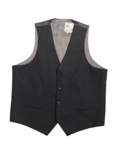 Alfani Mens Slim fit Button-Up Vest Large Black Solid
