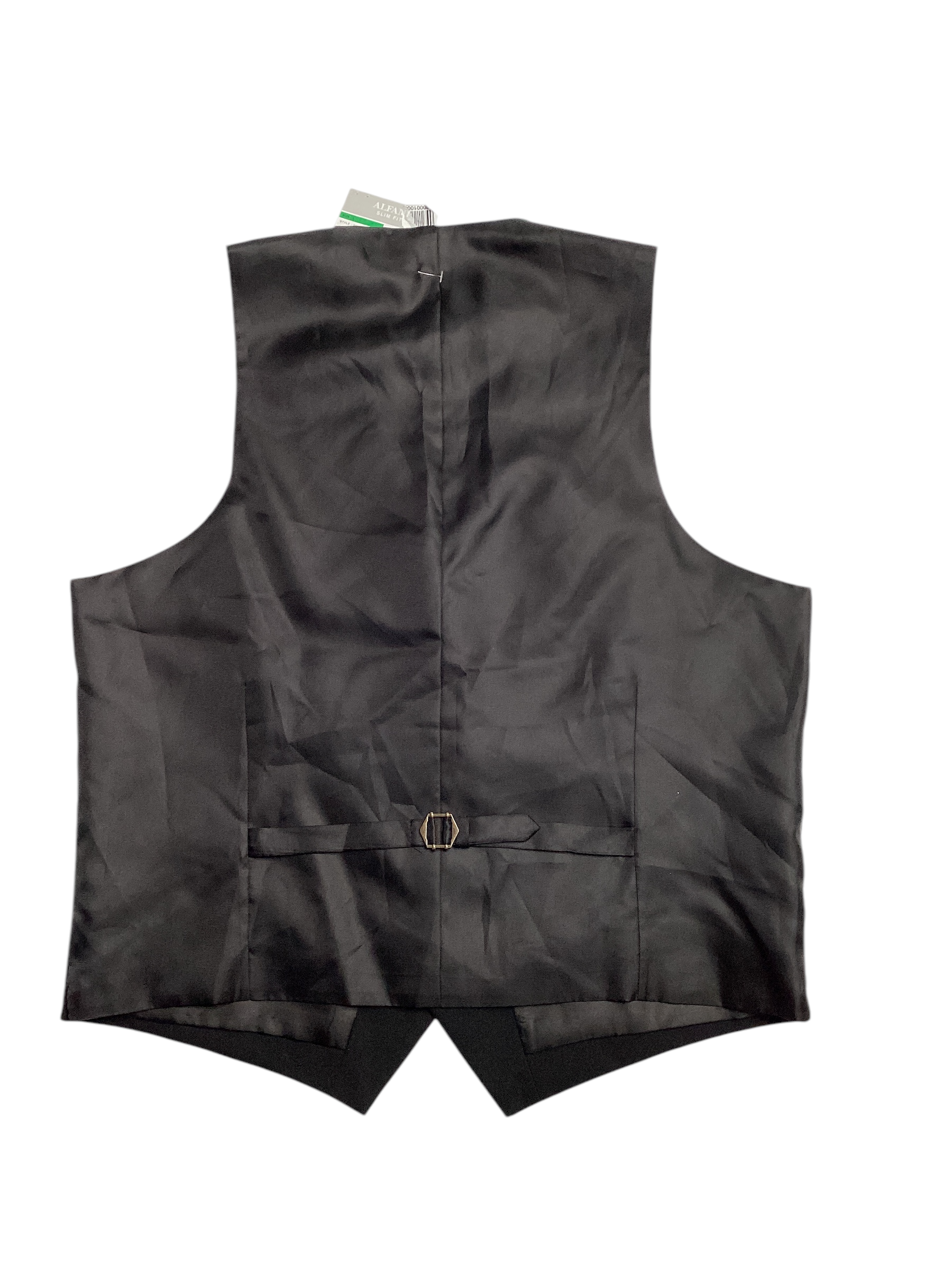 Alfani Mens Slim fit Button-Up Vest Large Black Solid