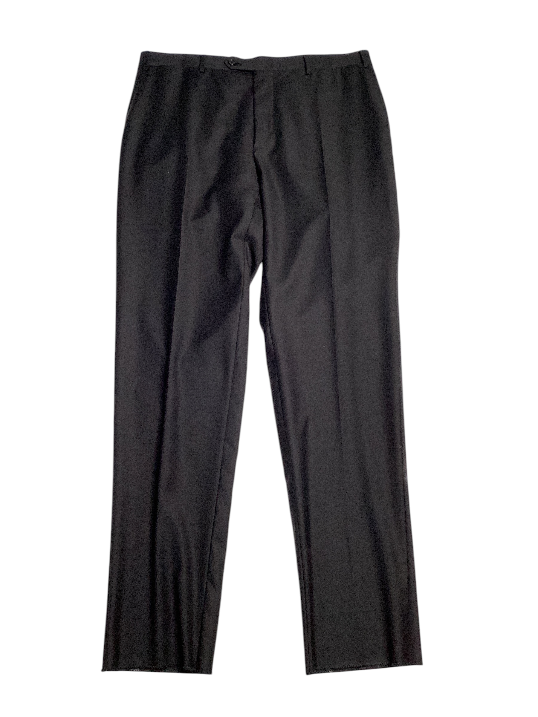 Canali Mens Regular fit Siena Dress Pants 36 Black Solid Stretch