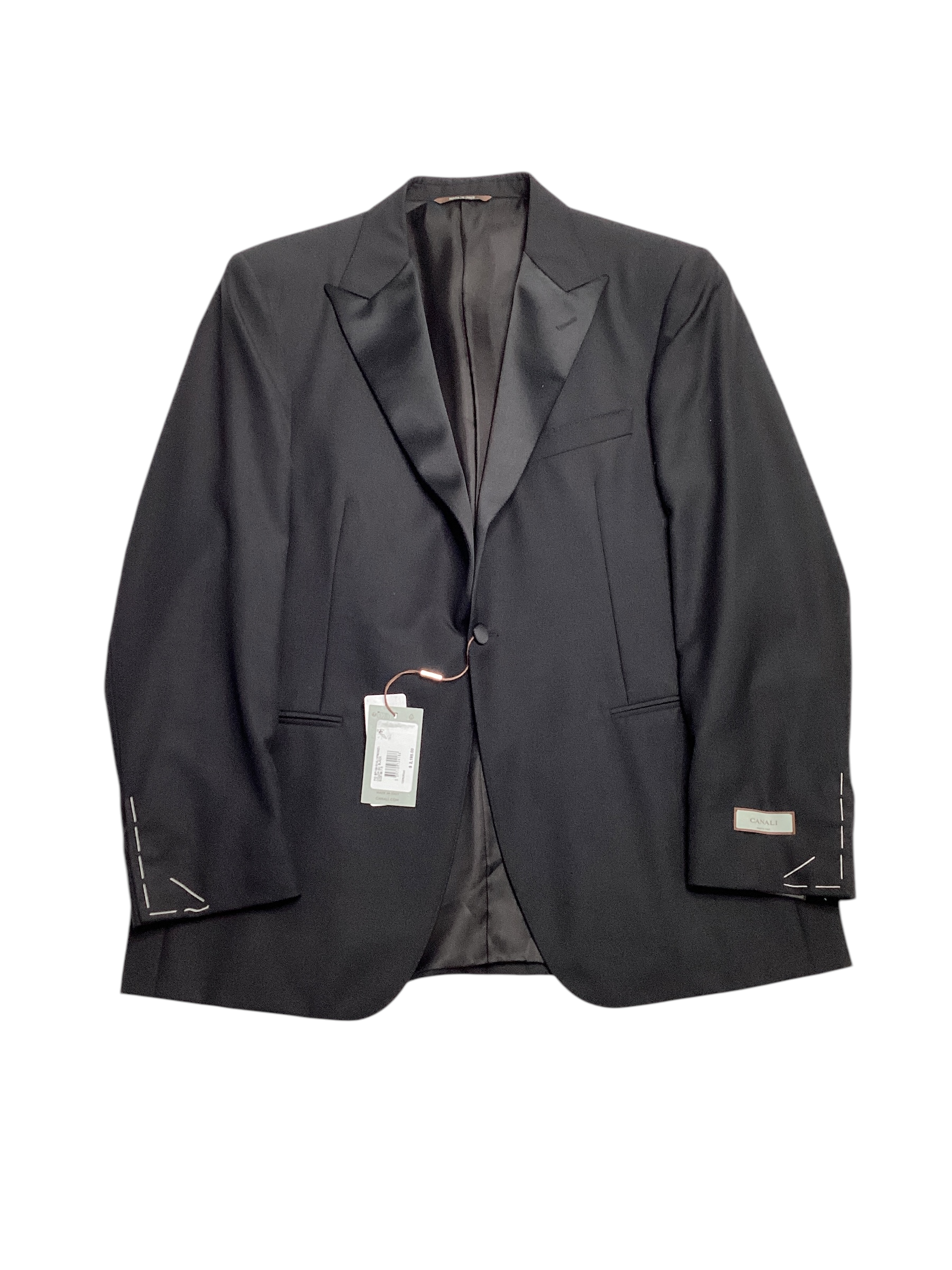 Canali Mens Siena Tuxedo Dinner Jacket EU 56 US 46R Black One Button