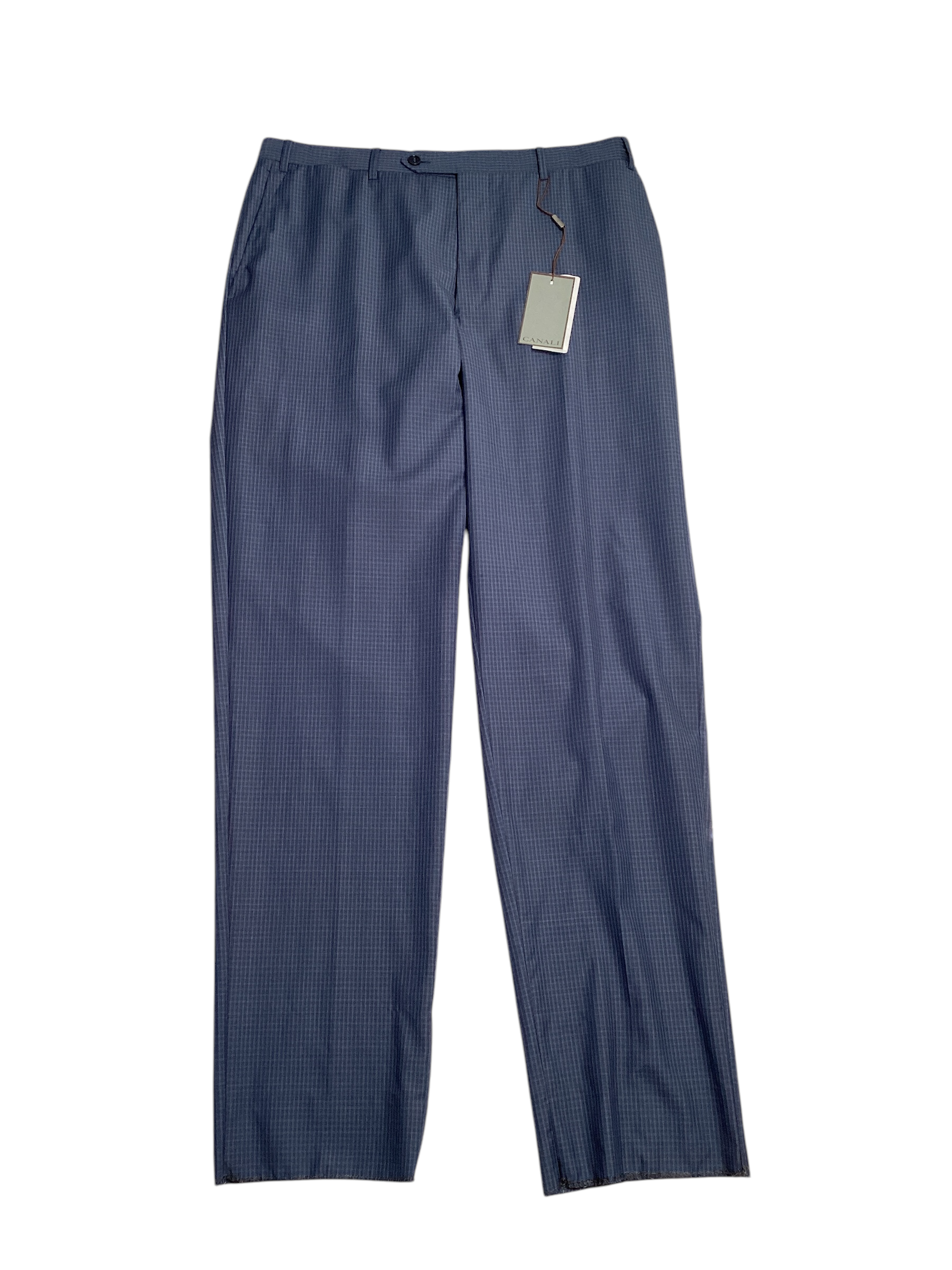 Capri Mens Siena Wool 2 Piece Suit US 40R / 33 Waist Blue Plaid