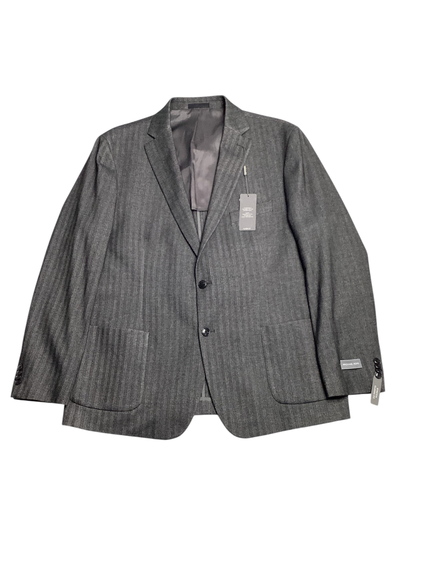 Michael Kors Mens Classic fit Sport Coat Blazer 40 S Grey Herringbone Stretch