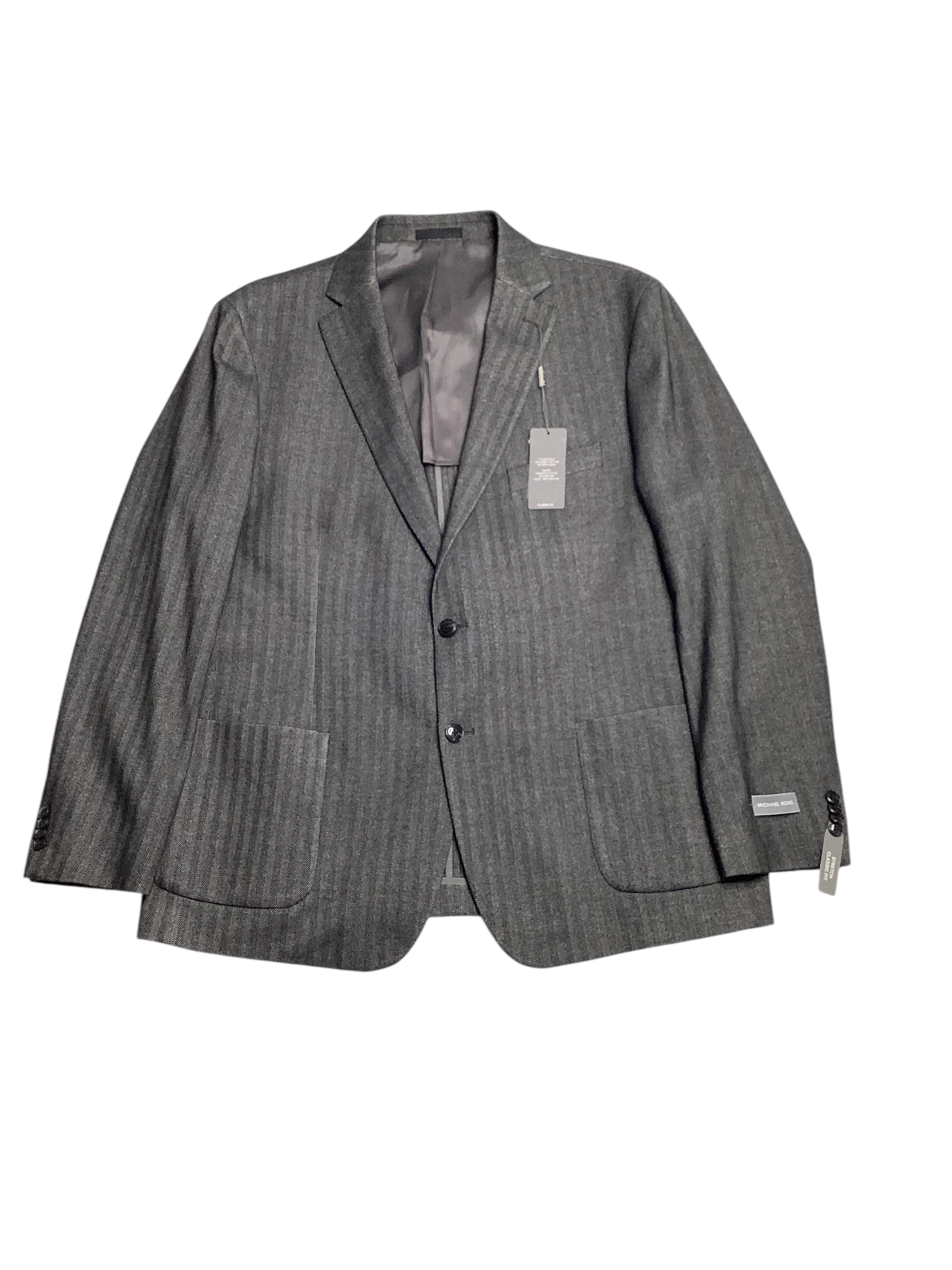 Michael Kors Mens Classic fit Sport Coat Blazer 38 R Charcoal Grey Herringbone