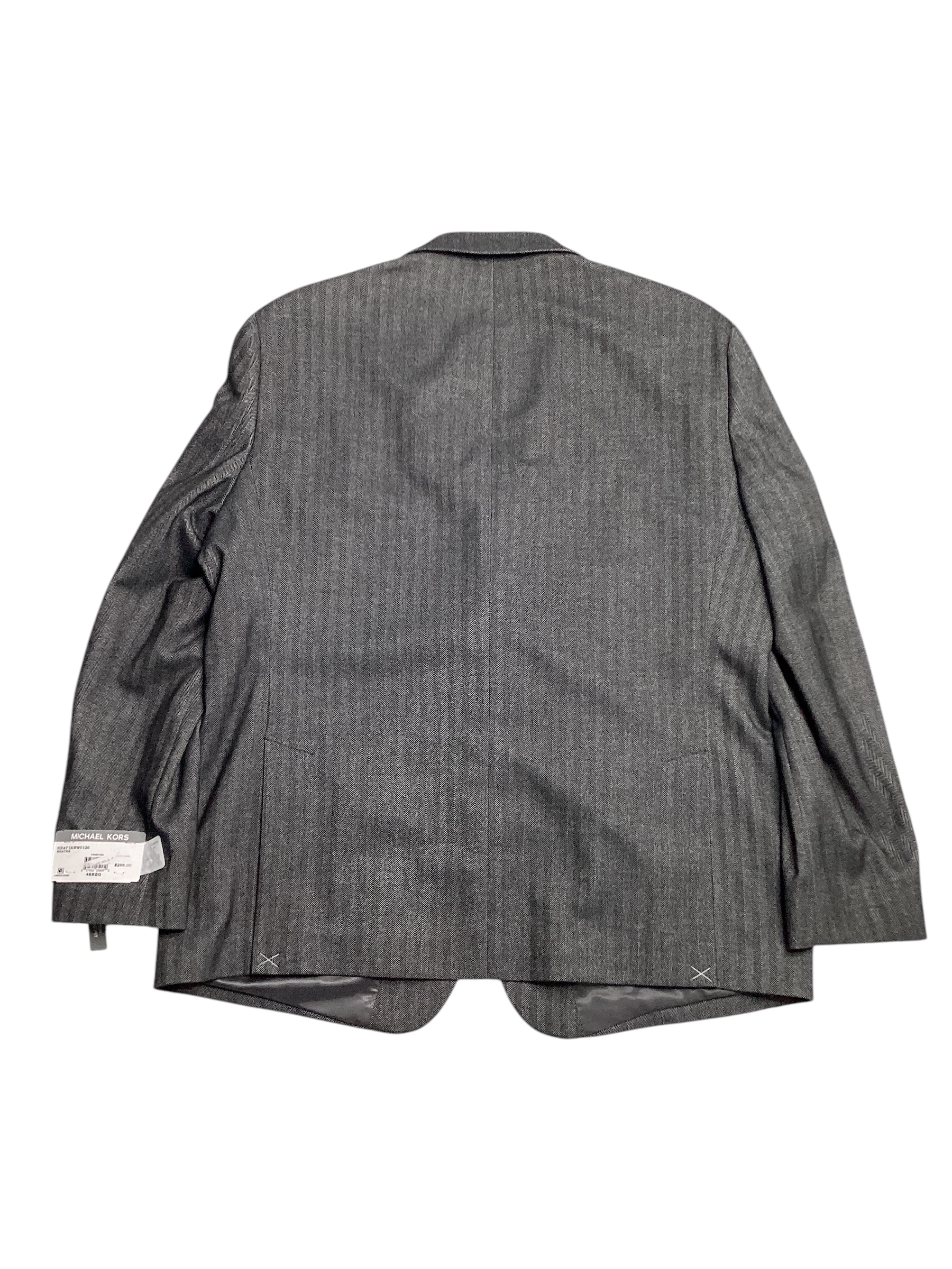 Michael Kors Mens Classic fit Sport Coat Blazer 48 R Grey Herringbone