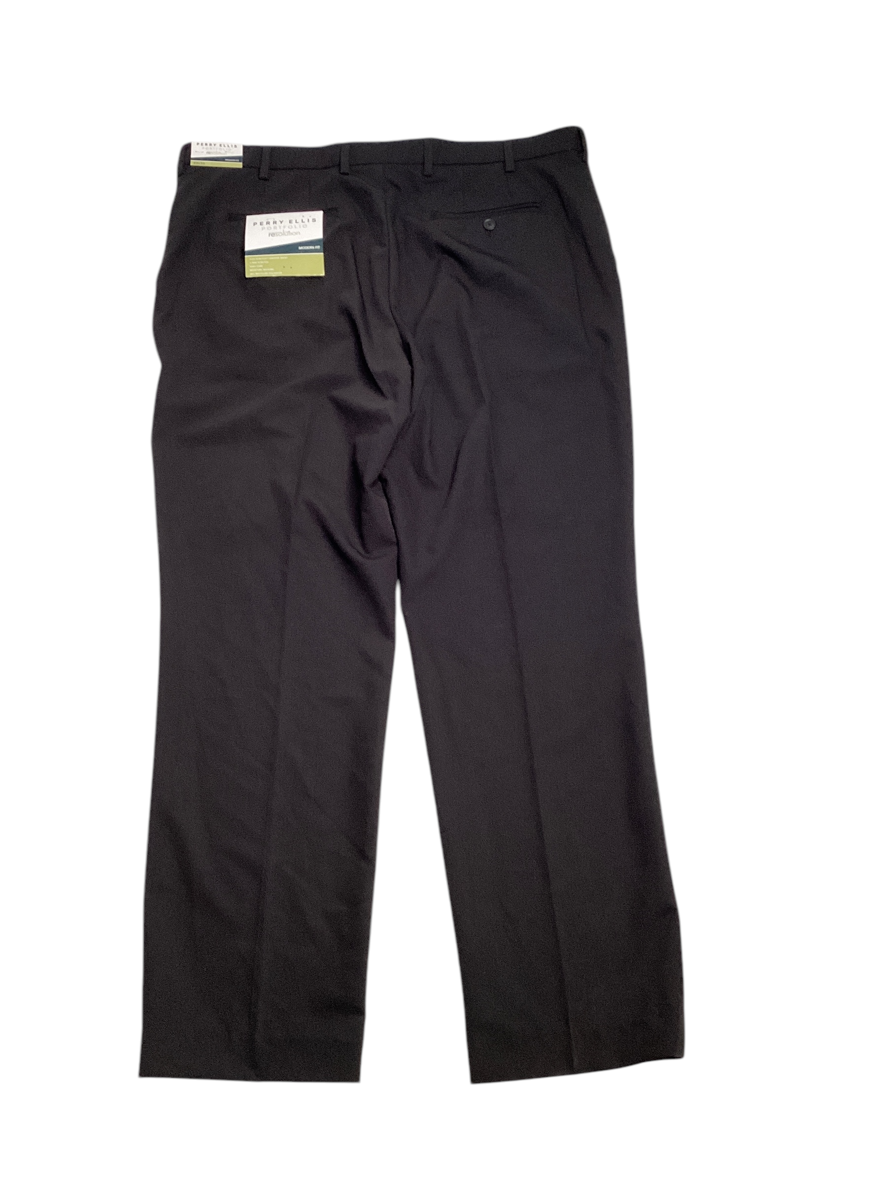 Perry Ellis Mens Modern fit Dress Pants 38 / 32 Dark Grey Solid Stretch
