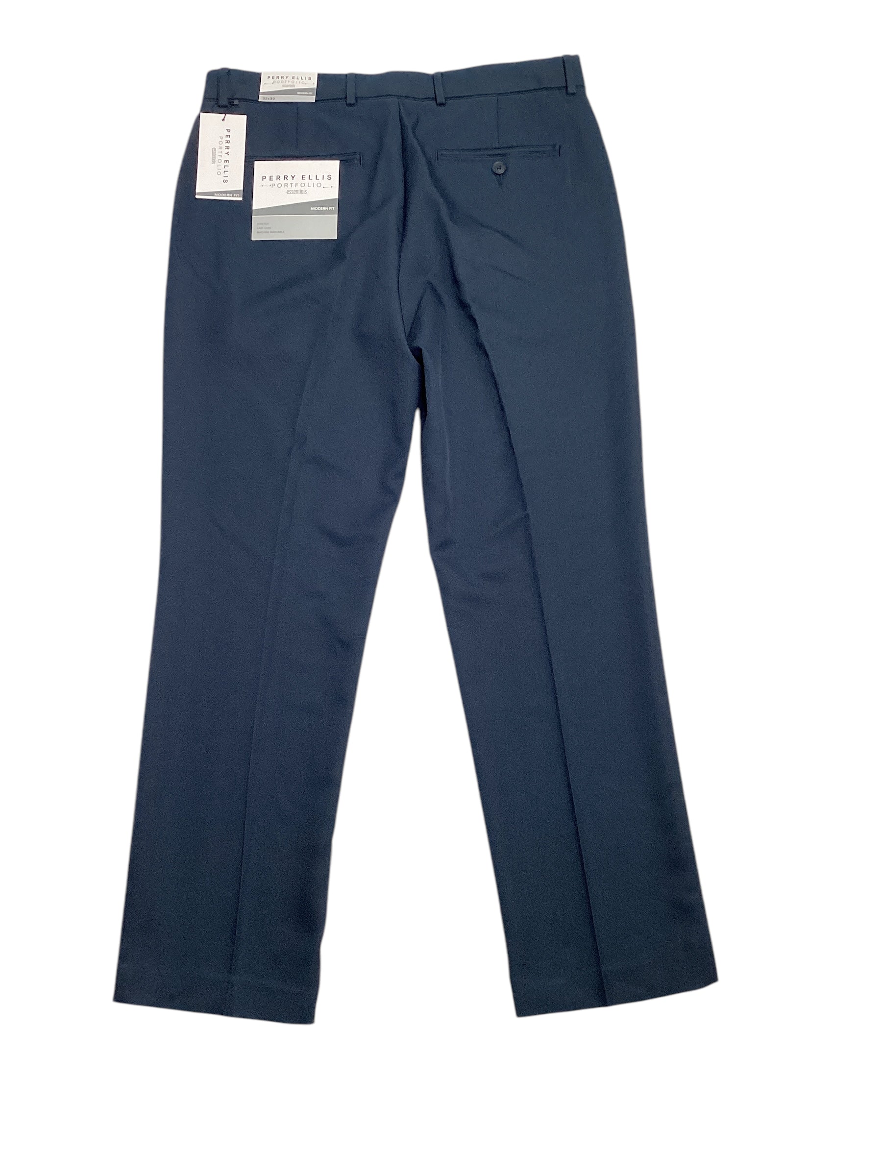 Perry Ellis Mens Modern fit Dress Pants 36 / 30 Navy Blue Solid