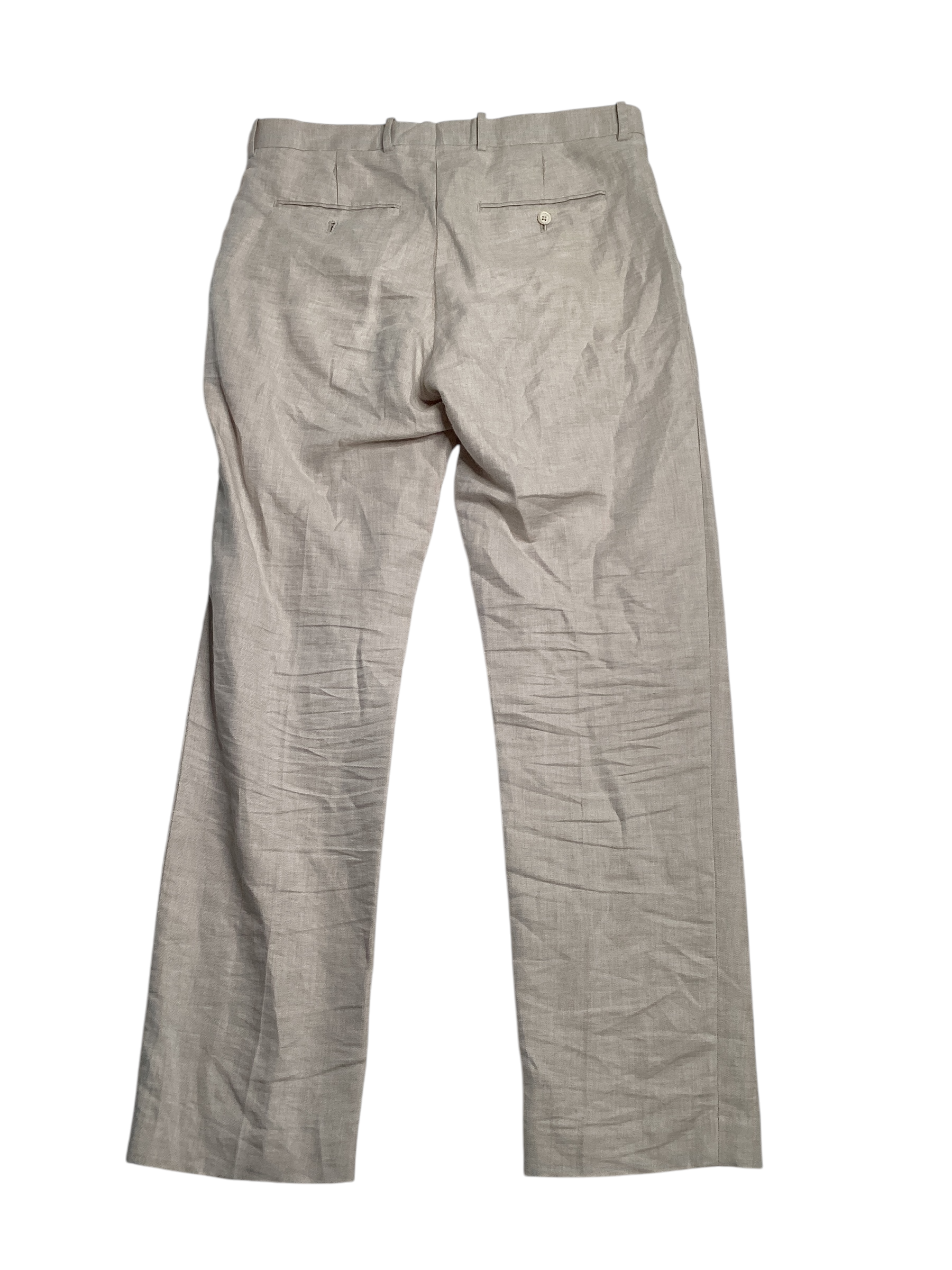 Perry Ellis Portfolio Mens Modern fit Linen Dress Pants 38 / 30 Beige Solid