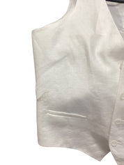 Bar Iii Mens Slim fit Button-Up Linen Suit Vest Medium White