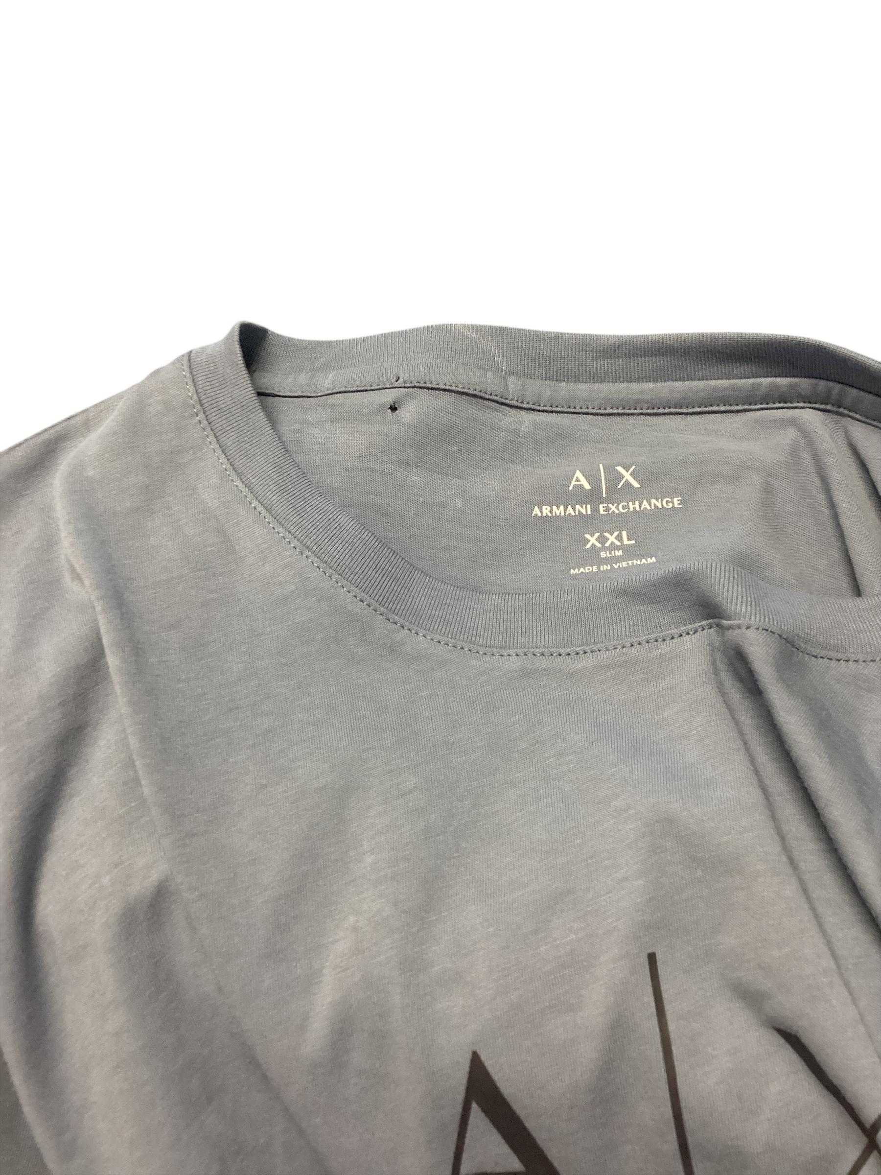 AX Armani Exchange Mens Slim fit Short Sleeve T-Shirt Shirt XXL Blue Solid