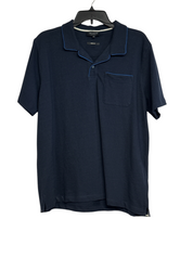 Ted Baker Mens Regular fit Short Sleeve Polo Shirt Large Navy Blue Solid