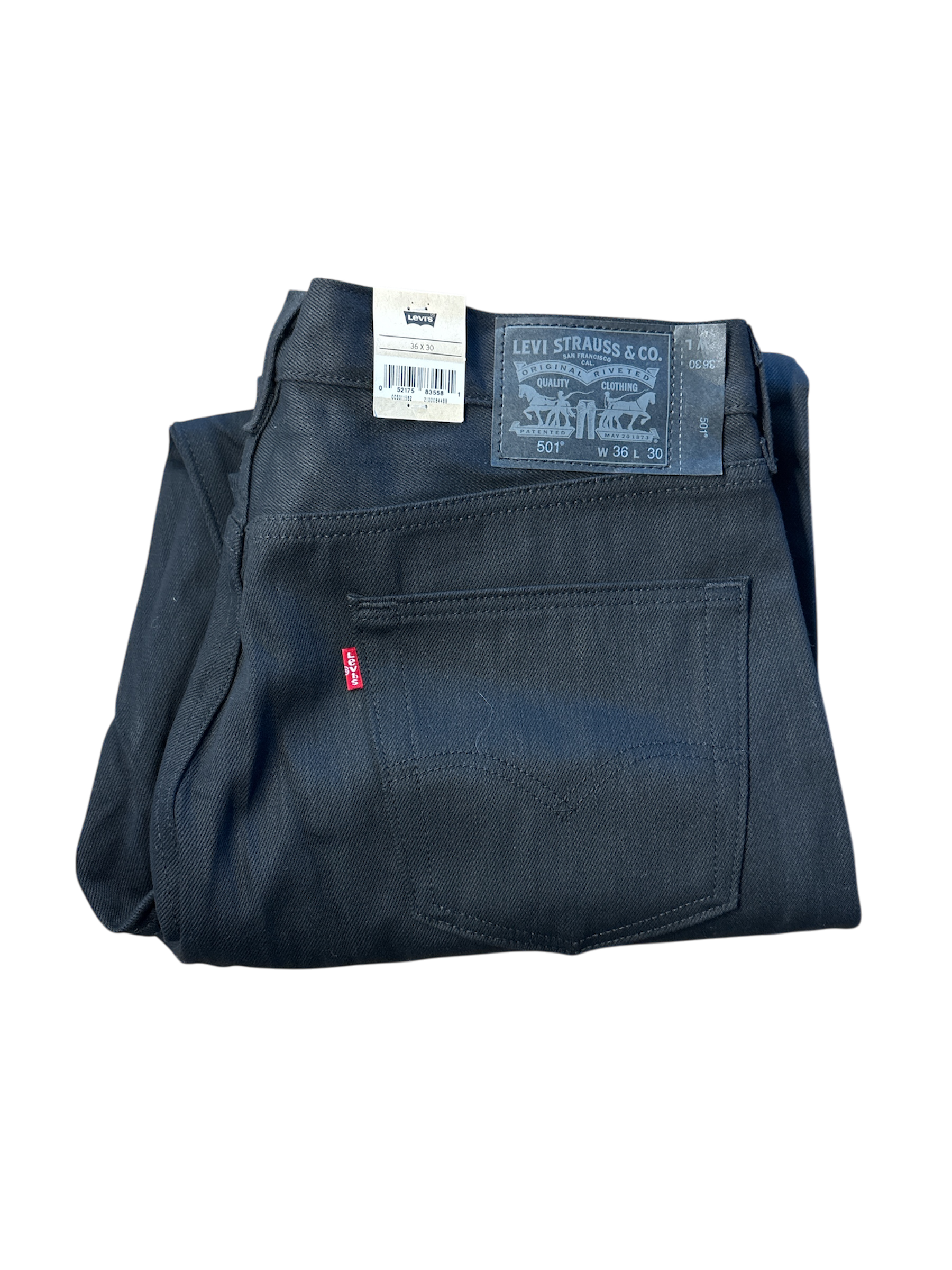 Levis Mens 501 Original Black Jeans 36X30