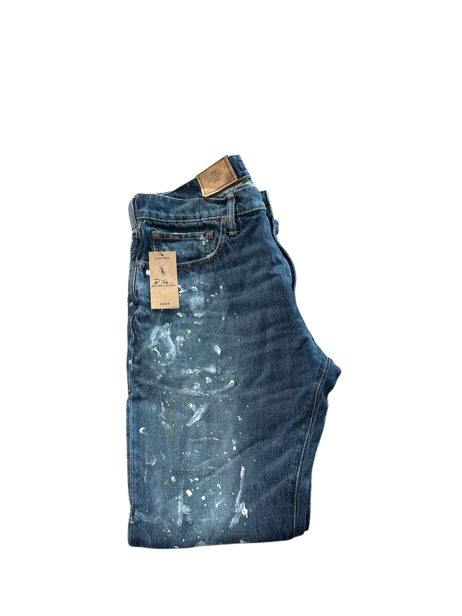 Polo Ralph Lauren Mens Classic Fit Distressed Jeans 32 x 30  Blue