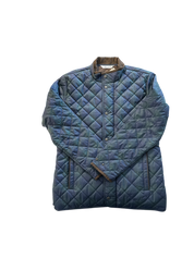 Peter Millar Mens Quilted Coat Medium Blue Solid