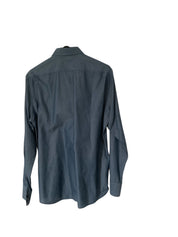 Hugo Boss Mens Regular Fit Long Sleeve Button Up Shirt Large Blue Geometric