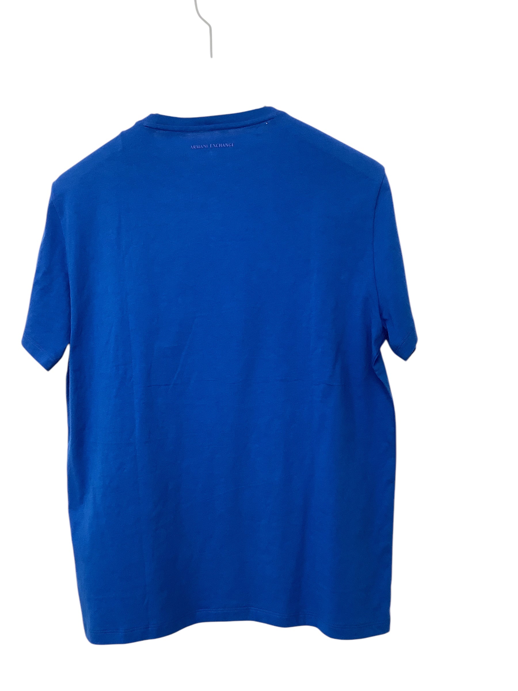 AX Armani Exchange Mens Slim Fit Short Sleeve T Shirt Shirt Large Blue Solid