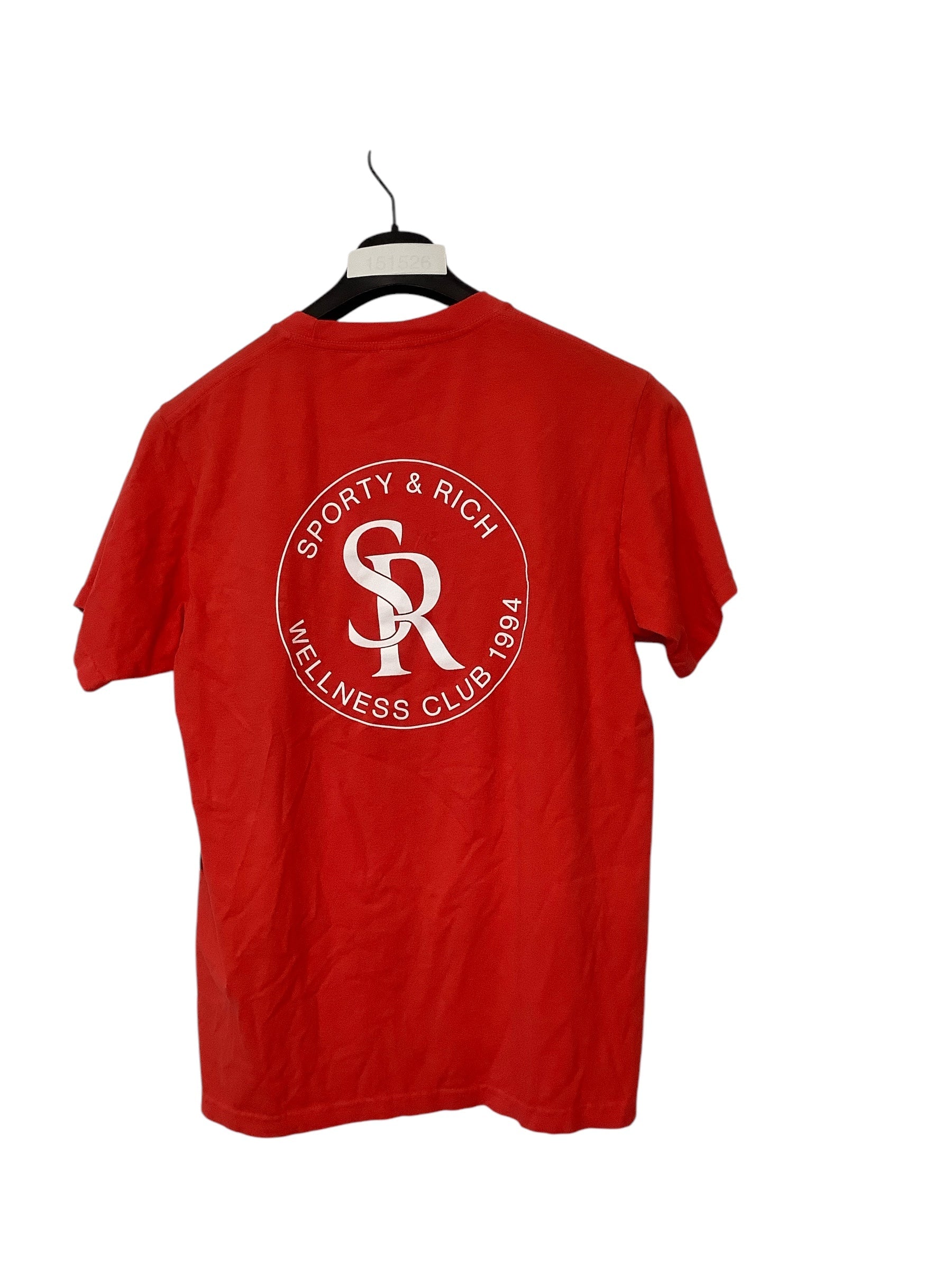 Sporty & Rich Mens Regular Fit Short Sleeve T Shirt Shirt Medium Red Solid