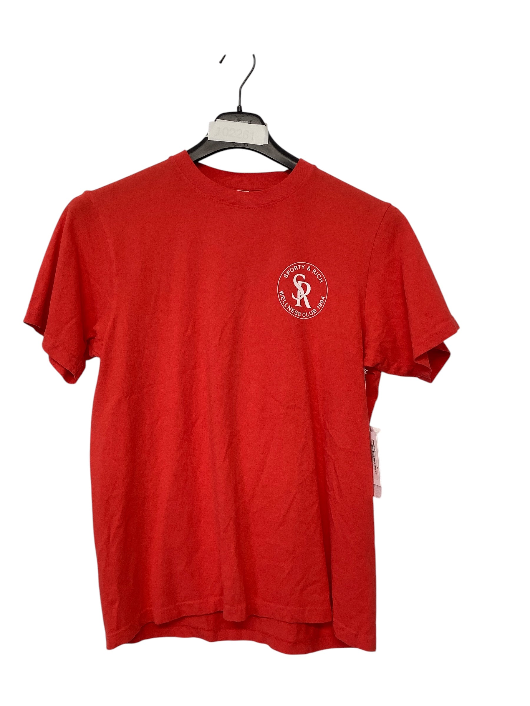 Sporty & Rich Mens Regular Fit Short Sleeve T Shirt Shirt Medium Red Solid