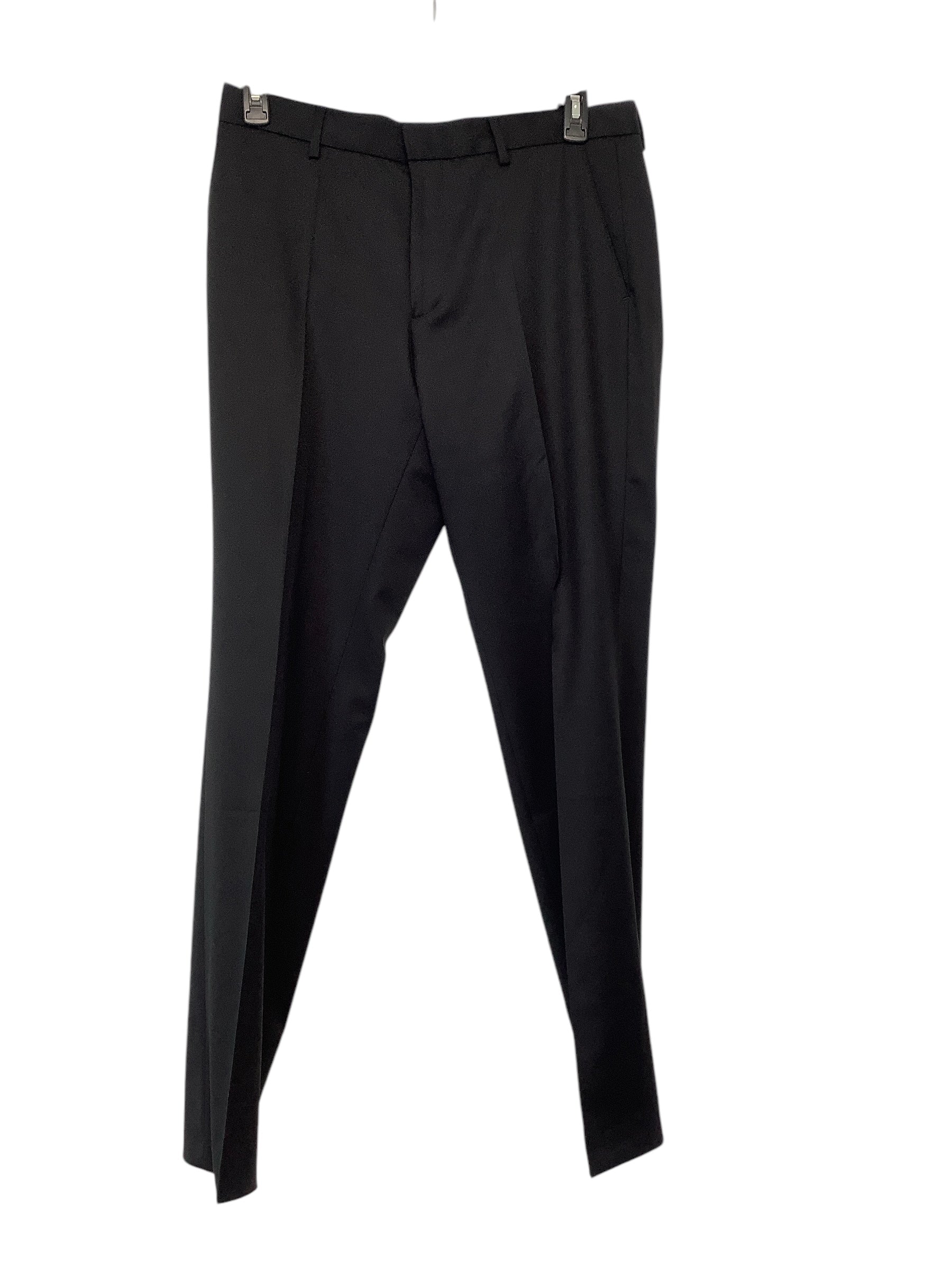 Hugo Boss Mens Regular Fit  Dress Suit Pants 32 x 32 Black Solid