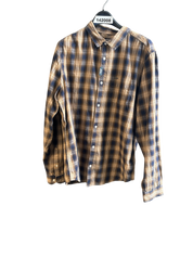 Buffalo David Bitton Men's Long Sleeve Button-Up Shirt Brown Navy Blue XL