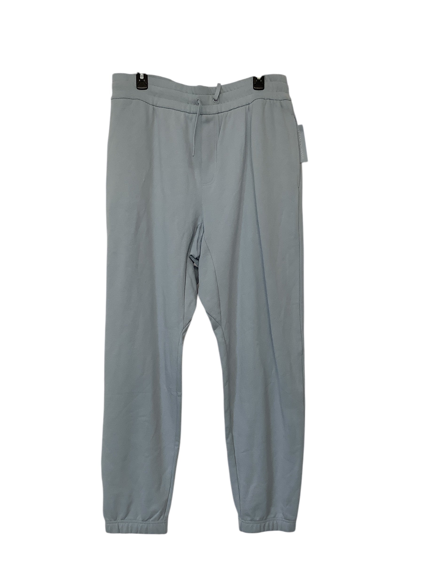 AX Armani Exchange Mens Regular Fit Joggers Sweat Pants Large Light Blue Solid