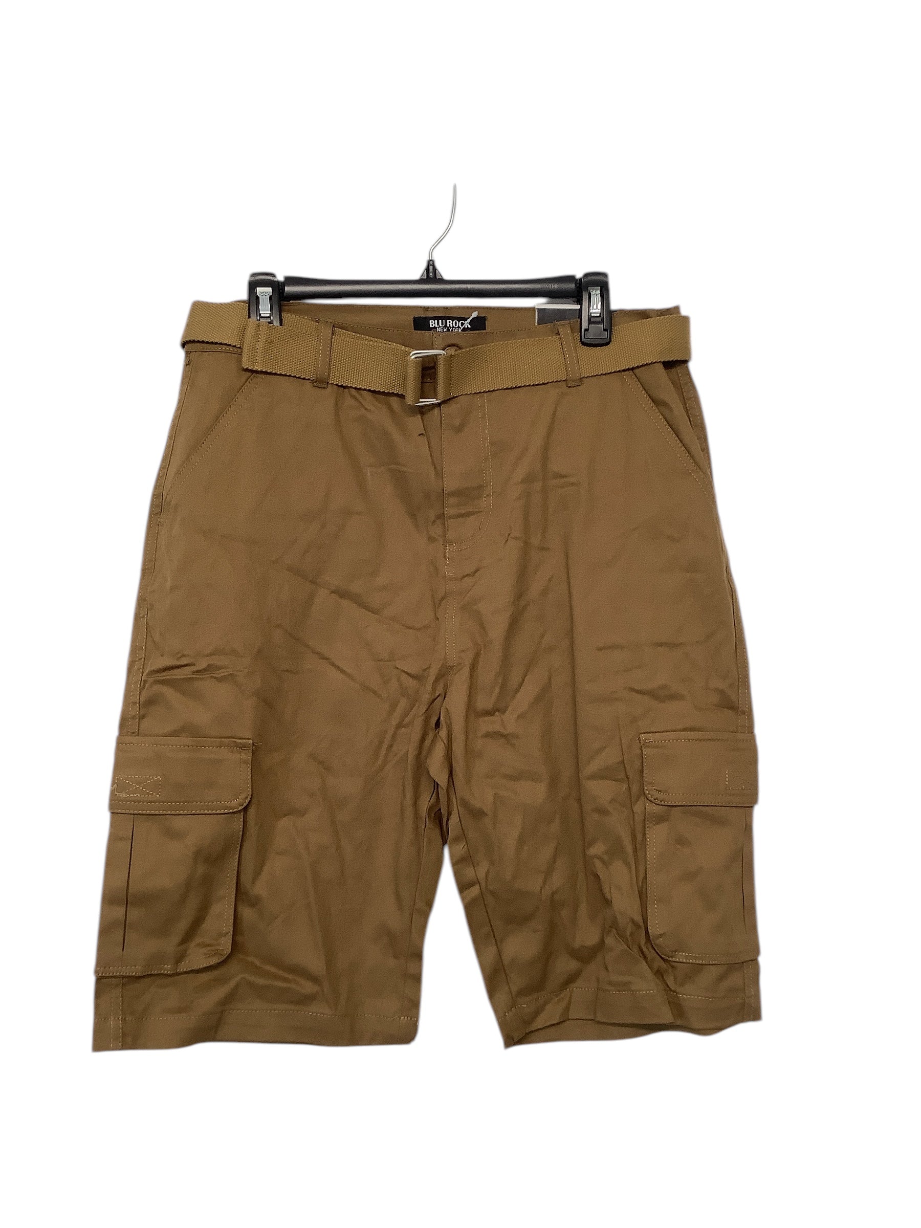 Blu Rock New York Mens Regular Fit 10" Cargo Shorts 34 Brown Solid