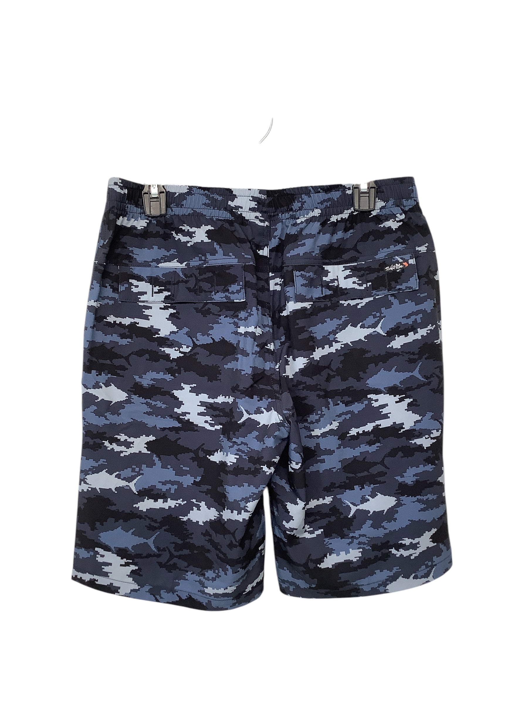 Salt Life Mens Regular Fit  8" Casual Shorts 30 Blue Camouflage
