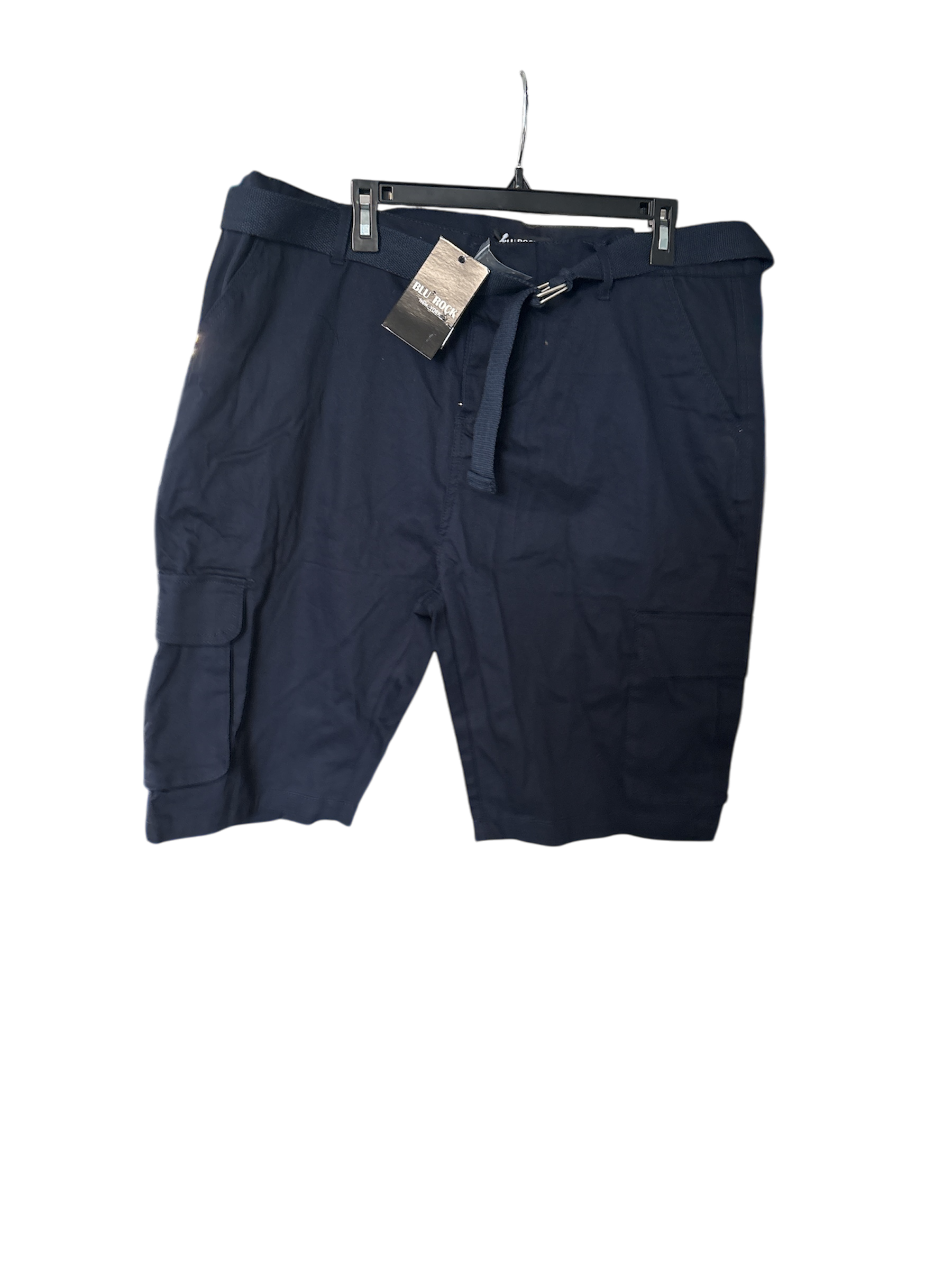 Blu rock Mens Regular fit Cargo Shorts 40 Blue Solid