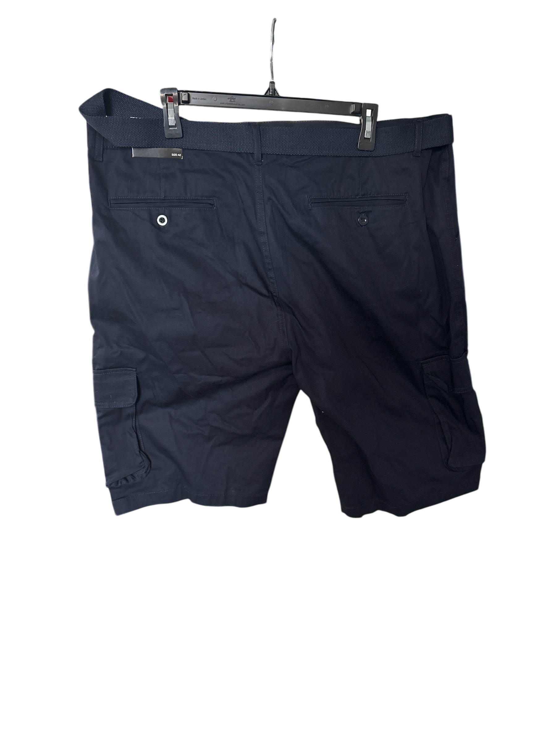 Blu rock Mens Regular fit Cargo Shorts 40 Blue Solid