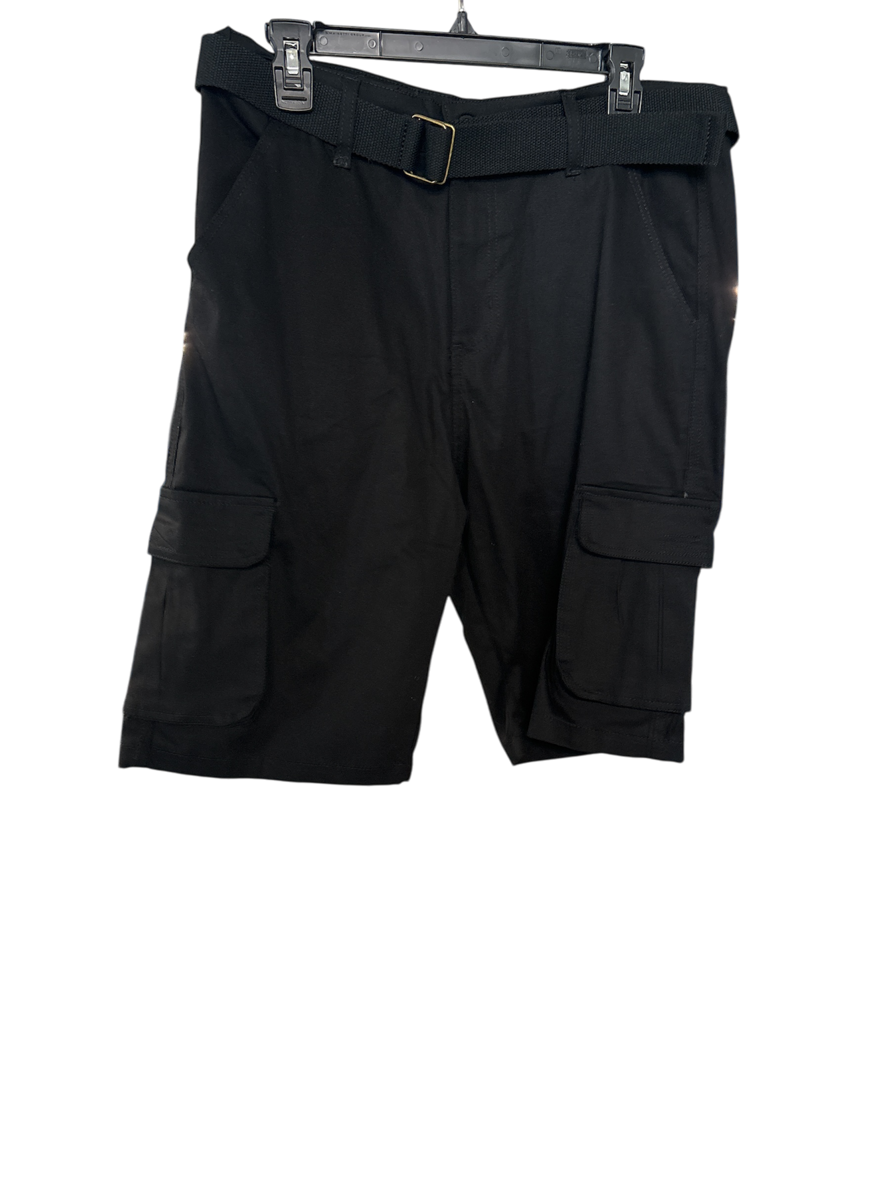 Blu rock Mens Regular fit Cargo Shorts 34 Black Solid