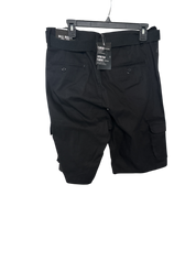 Blu rock Mens Regular fit Cargo Shorts 34 Black Solid