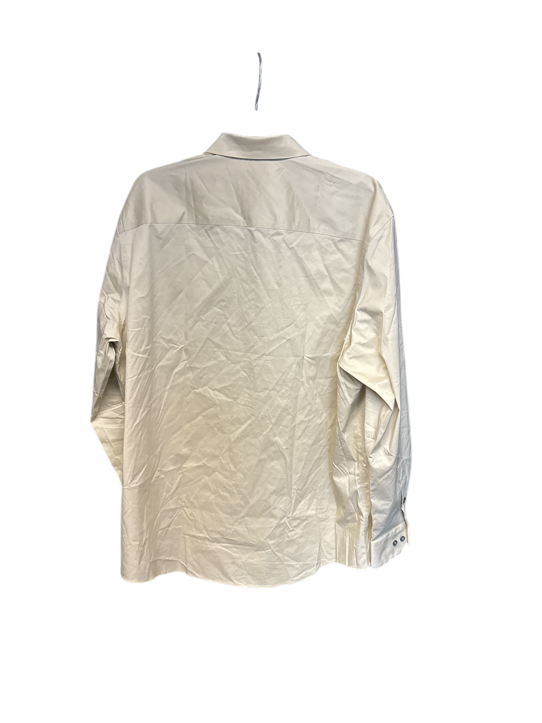 Alfani Mens Regular fit Long Sleeve Button-Up Shirt XL Beige Solid