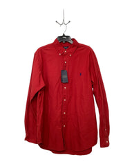 Polo Ralph Lauren Mens Classic Fit Long Sleeve Button Up Shirt XL Red Solid