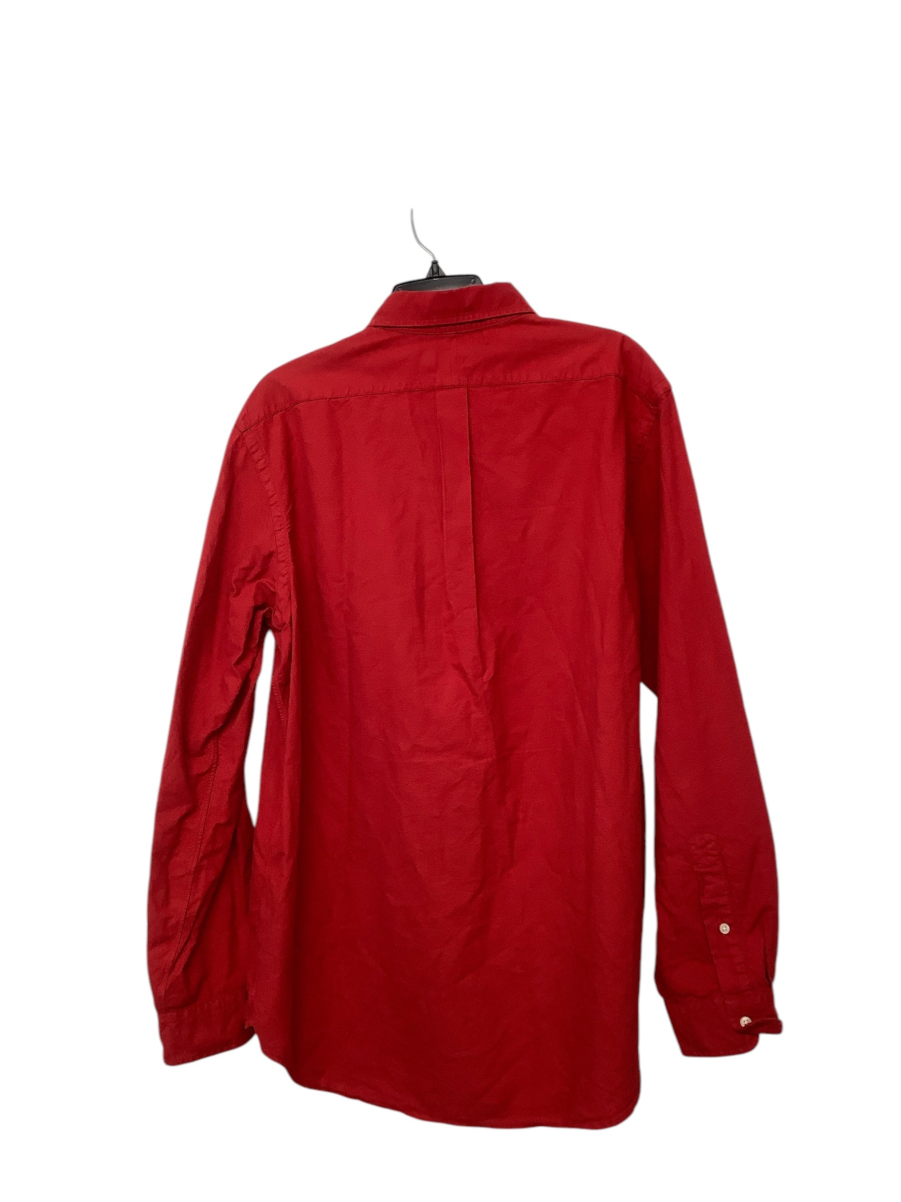 Polo Ralph Lauren Mens Classic Fit Long Sleeve Button Up Shirt XL Red Solid