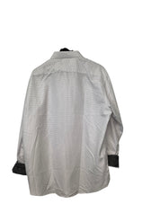 Calabrum Mens Regular Fit Long Sleeve Button Up Shirt XXL White Polka Dot