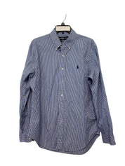 Ralph Lauren Polo Classic Fit Long Sleeve Button Up Shirt Medium Blue Striped