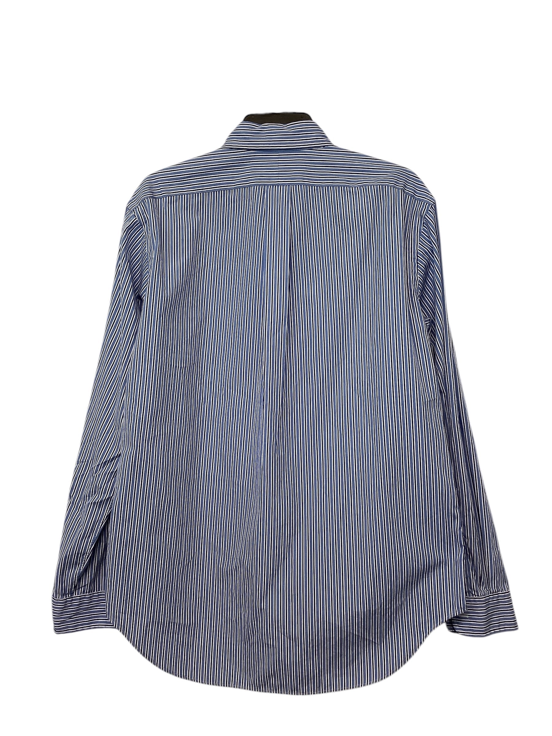 Ralph Lauren Polo Classic Fit Long Sleeve Button Up Shirt Medium Blue Striped