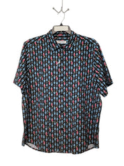 Tommy Bahama Mens Regular Fit Short Sleeve Button Up Shirt XL Black Cocktails