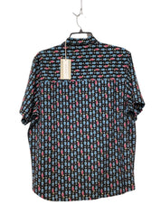Tommy Bahama Mens Regular Fit Short Sleeve Button Up Shirt XL Black Cocktails