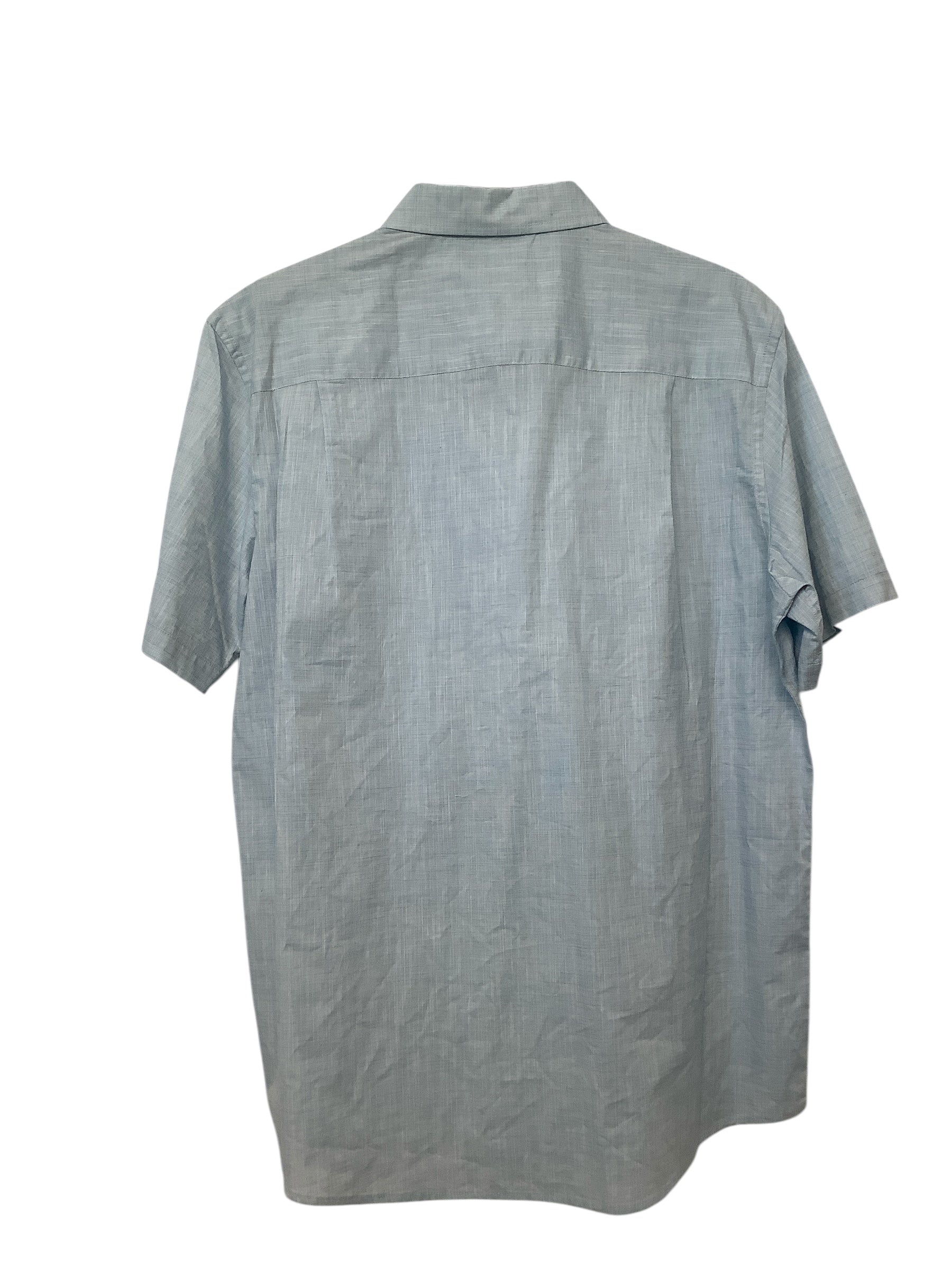 Alfani Mens Regular fit Short Sleeve Button-Up Shirt Medium Blue