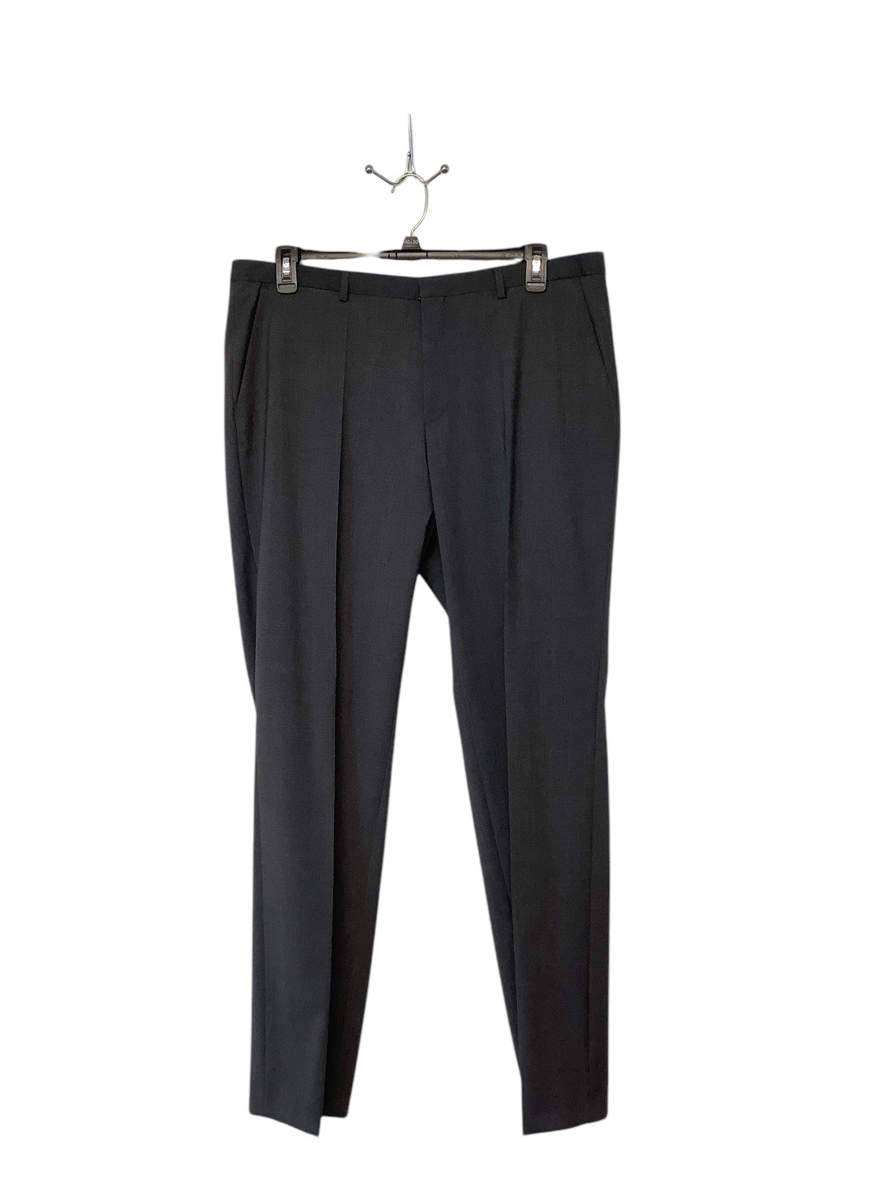 Hugo Boss Mens Regular Fit Dress Pants 40 x 31 Grey Solid