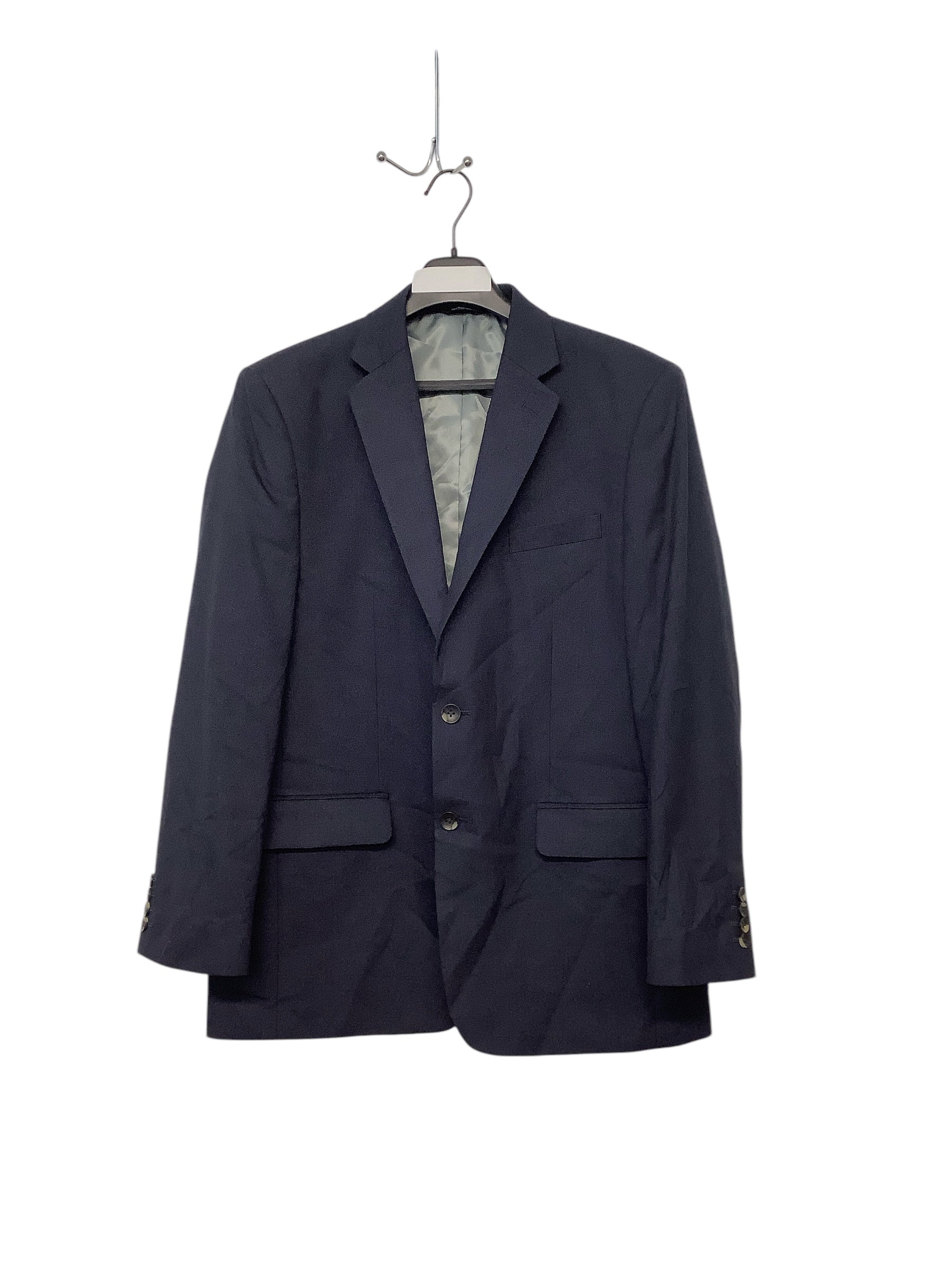 Haggar Mens Regular fit Sport Coat Blazer 44 R Navy Blue Solid