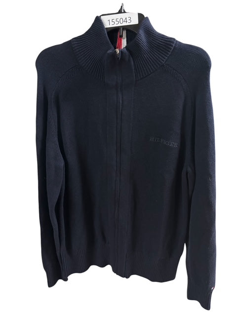 Tommy Hilfiger Mens Regular fit Full Zip Sweater Medium Blue Solid