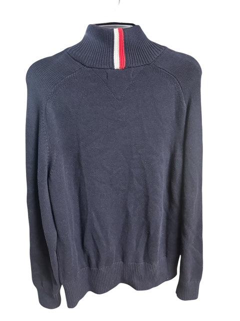 Tommy Hilfiger Mens Regular fit Full Zip Sweater Medium Blue Solid