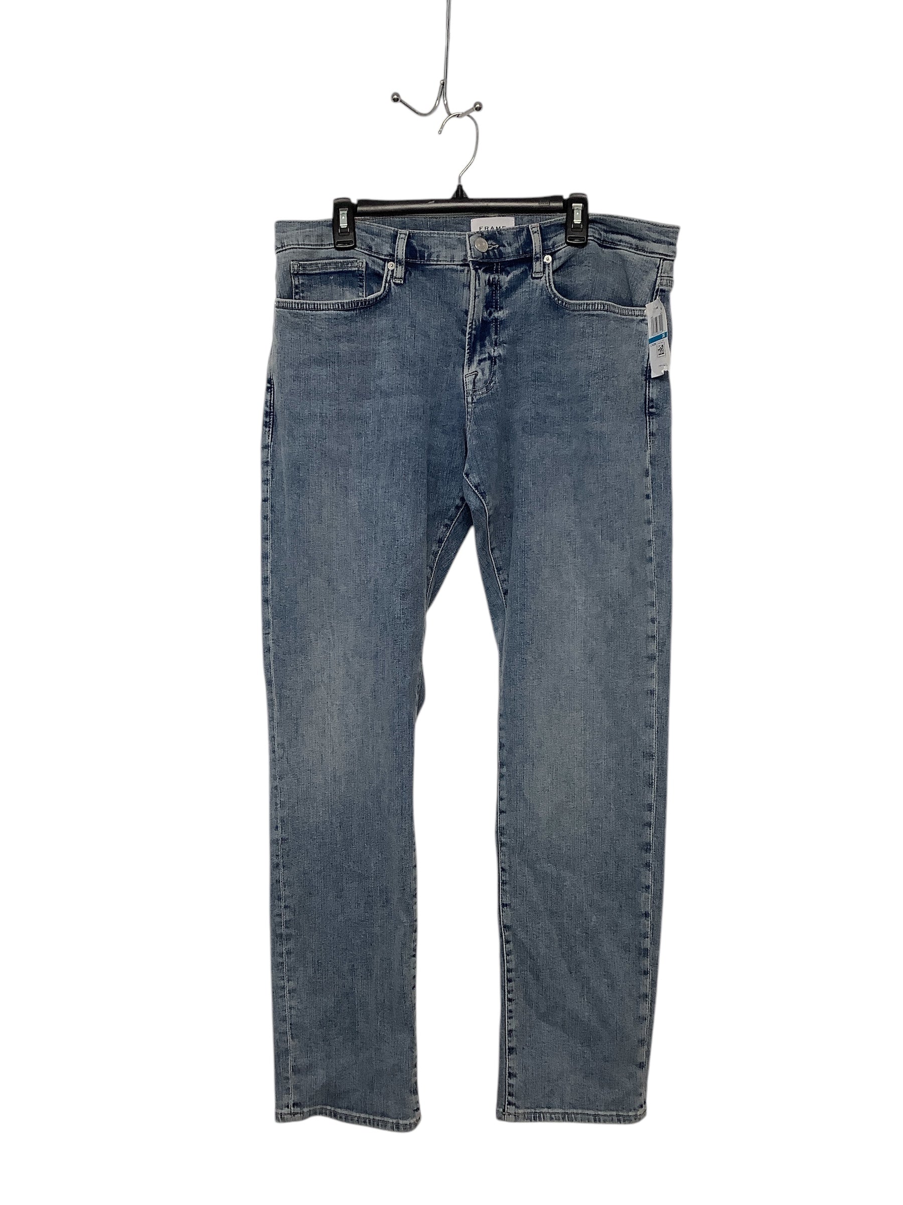 Frame L'Homme Mens Slim Fit Jeans Jadite Blue 36 x 30