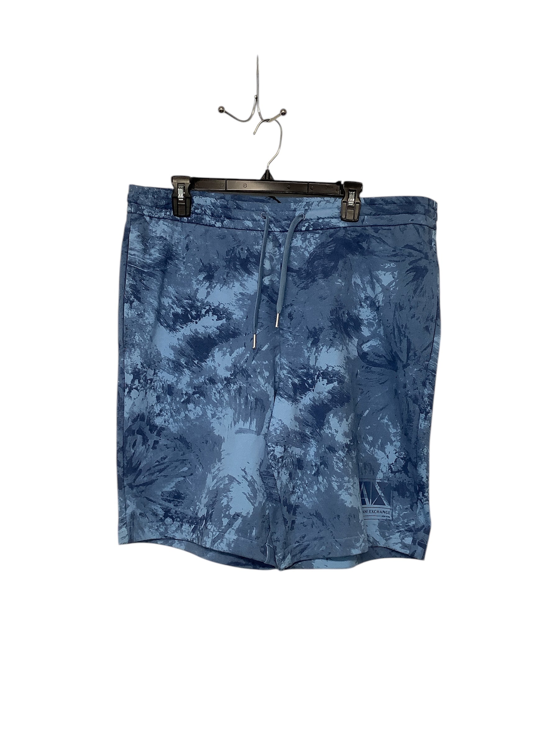Armani Exchange Mens Regular Fit Sweat Shorts Blue Camouflage XL