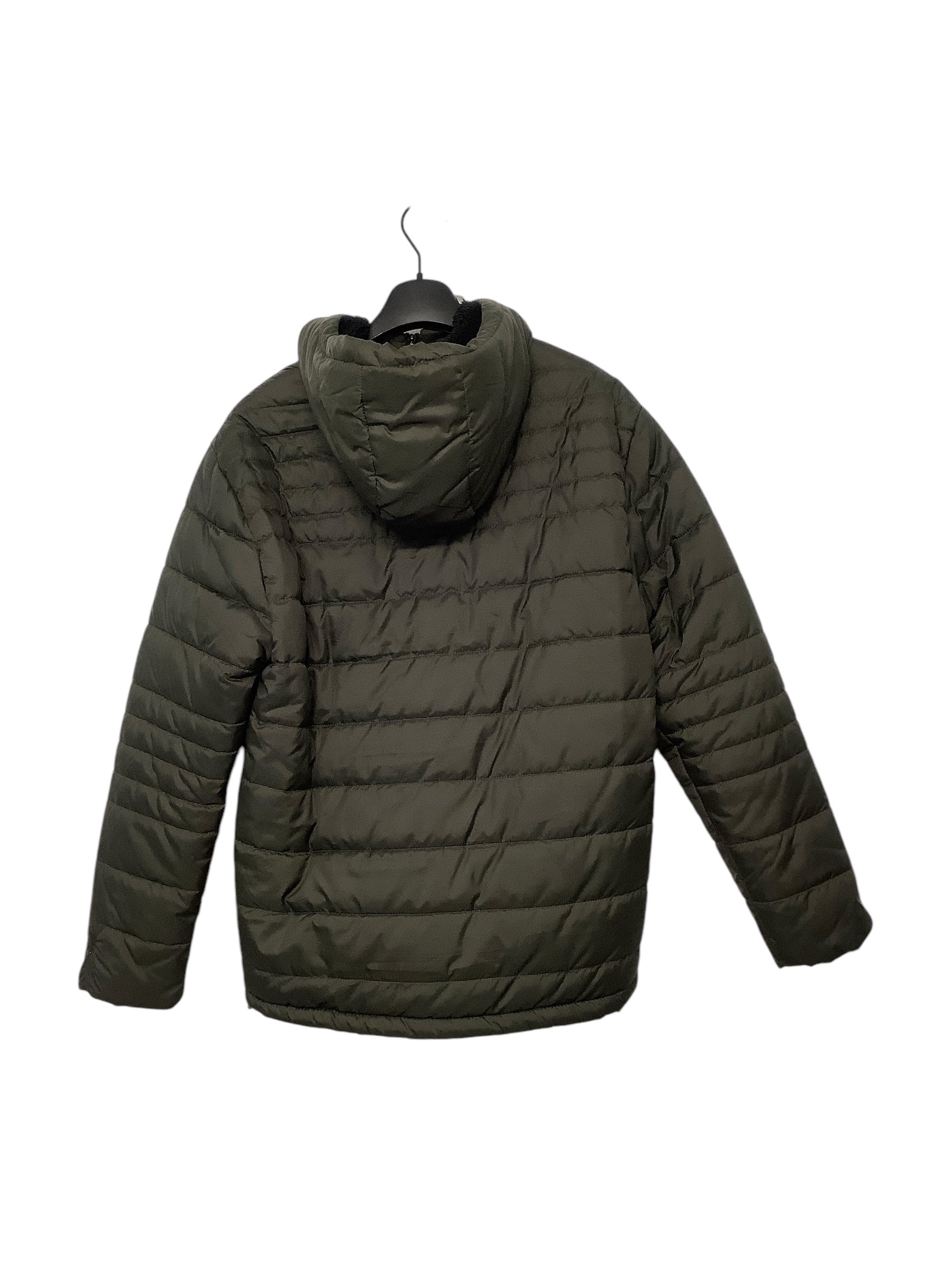 New Balance Mens Puffer Jacket Coat Medium Green Full Zip Solid