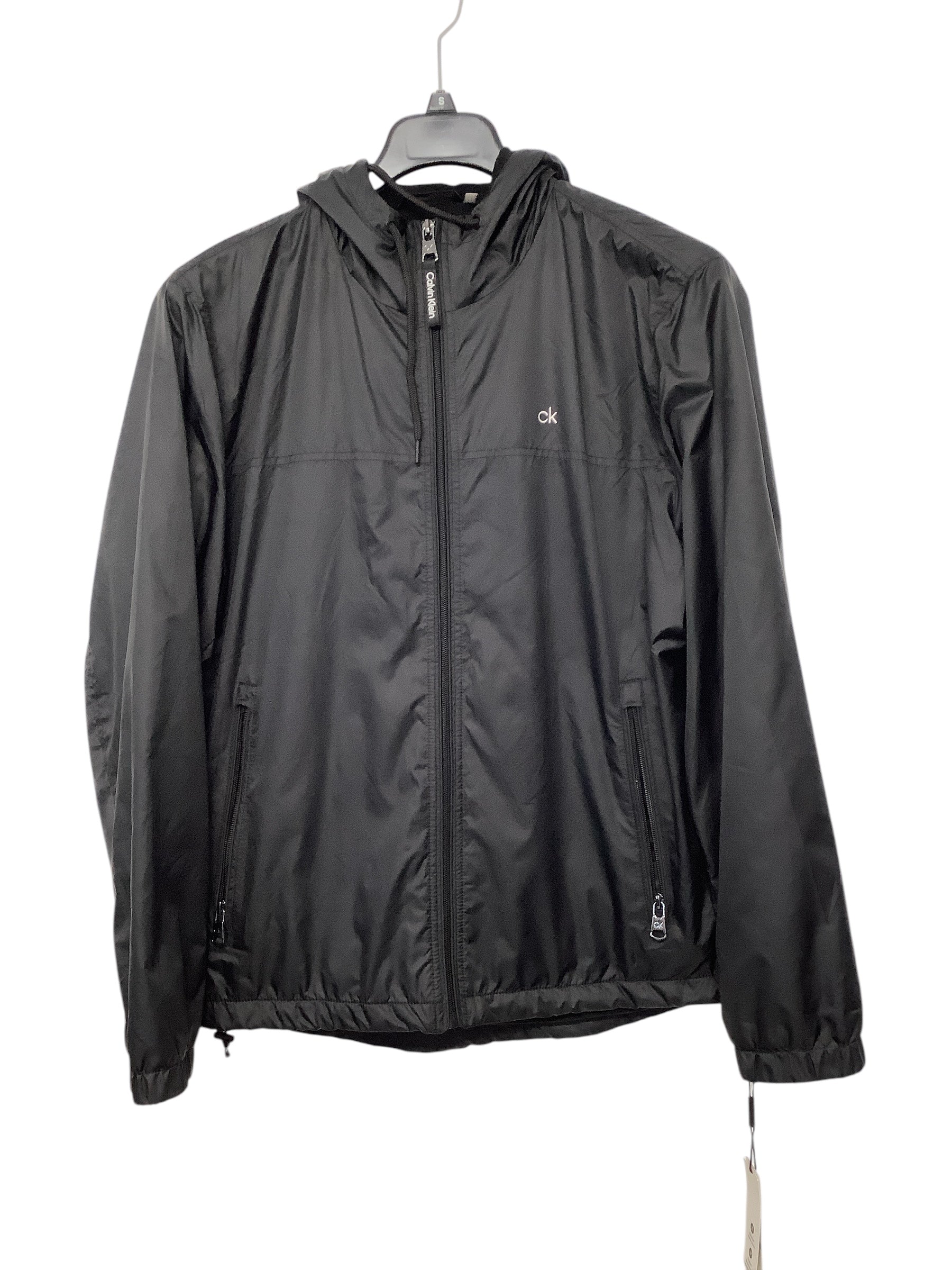 Calvin Klein Men's Hooded Windbreaker Black Large