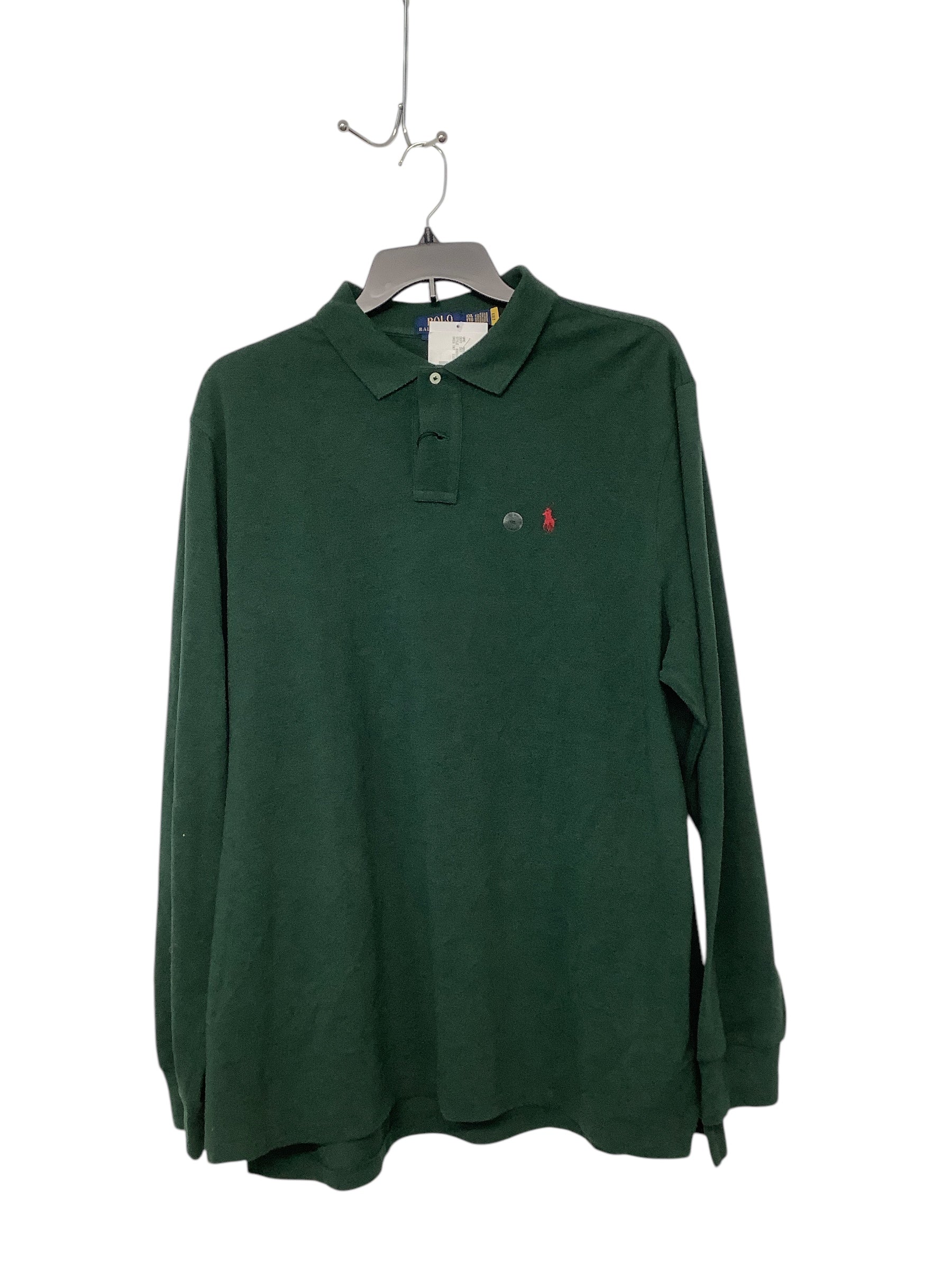Polo Ralph Lauren Mens Classic Fit Long Sleeve Polo Shirt XXL Collared Green